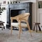 Flash Furniture Naomi Cane Rattan Dining and Accent Chair w/Solid Wood Frme, Gold Tipped Legs and Beige Padded Seat SK-220901-NAT-GG - alternate 1